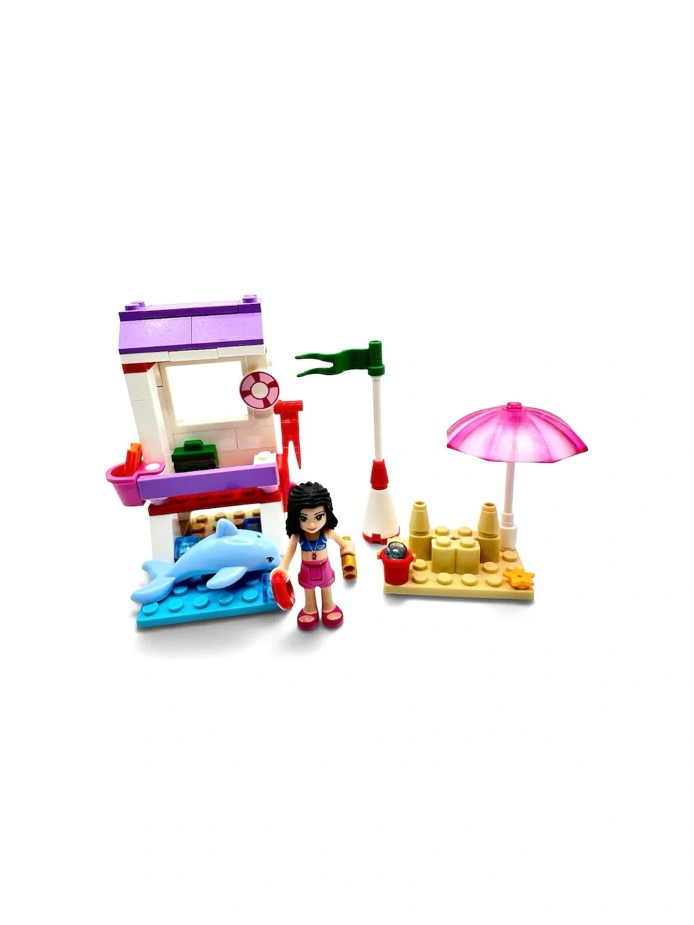 LEGO Friends 41028 Emma's Lifeguard Post Complete Set w/ Mini-Doll & Dolphin